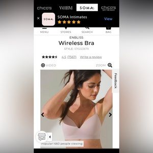 New SOMA enbliss wireless bra 40DD